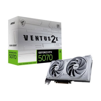 Видео карта Nvidia GF RTX 5070, 12GB, MSI VENTUS 2X White, OC, PCI-E 5.0, GDDR7, 192-bit, DisplayPort, HDMI | JAR Computers GF RTX 5070 MSI VENTUS 2X White OC 912-V532-004
