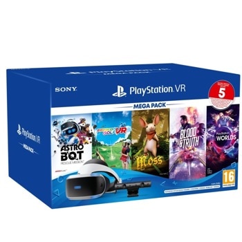 Очила за виртуална реалност PlayStation VR Mega Pack 3 v2, VR хедсет, камера, слушалки, 5 игри image