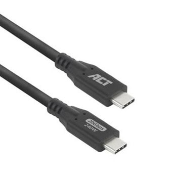 Кабел ACT AC7421, от USB C(м) към USB C(м), 1m, 240W, черен | JAR Computers ACT AC7421