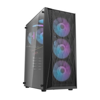 Кутия Darkflash DK352, ATX/mATX/Mini-ITX, 2 x USB 3.0, 3x 120 mm FRGB вентилатора, черна, с прозорец, без захранване | JAR Computers Кутия Darkflash DK352 черна