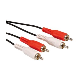 Кабел Roline 11.99.4333, 2x RCA Chinch(м) към 2x RCA Chinch(м), 2.5м, черен | JAR Computers Roline 11.99.4333 2x RCA(м) към 2x RCA(м) 2.5м