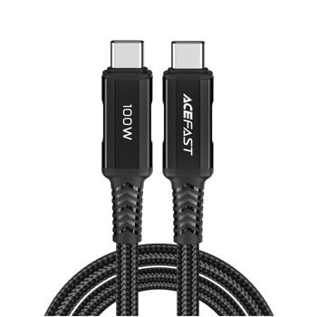 Кабел Acefast C4-03, от USB C(м) към USB C(м), 2m, 100W, черен | JAR Computers кабел acefast c4-03 черен