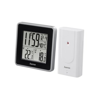 Електронна метеостанция Hama EWS Intro, термометър, аларма, черна image