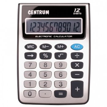 Кaлкулатор Centrum 83401, настолен, сив | JAR Computers Centrum 83401 12254