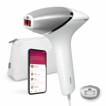 Фотоепилатор Philips BRI940/00, 5 настройки за светлинната енергия, сензор SmartSkin, бял | JAR Computers Philips BRI940/00