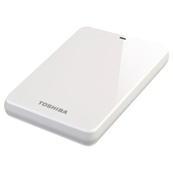 Твърд диск 500GB Toshiba STOR.E Canvio, бял, 2.5" (6.35cm), външен, USB3.0, 2г. гаранция | JAR Computers 500GB Toshiba STOR.E Canvio White