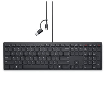 Клавиатура Dell KB525C, сертифицирана за Microsoft Teams и Zoom, черна, USB | JAR Computers Dell KB525C 580-BBSX