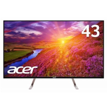 Монитор Acer, UM.ME0EE.010, 43'(109,22), IPS панел, 3840x2160, 5ms, 100000000:1, 350 cd/m2, 2xHDMI/DisplayPort | JAR Computers Acer ET430Kwmiiqppx, 43