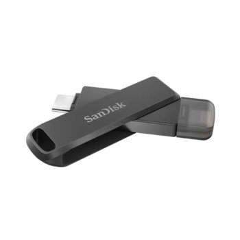 Памет 256GB USB Flash Drive, SanDisk iXpand Luxe (SDIX70N-256G-GN6NE), USB 3.1 Type-C/Lightning, черна, OTG | JAR Computers SanDisk SDIX70N-256G-GN6NE