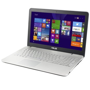 Лаптоп Asus N551VW (N551VW-FY204D)(Сребрист), четири-ядрен Intel Core i7-6700HQ 2.6/3.5GHz, 15.6" (39.62 cm) IPS FULL HD LED Display & GeForce GTX 960M 2GB (mini DP & HDMI), 8GB, 1TB HDD, 3x USB3.0, Free DOS, 2.70kg | JAR Computers Asus N551VW-FY204D