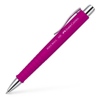 Химикалка Faber-Castell Poly Ball XB, 0.6 mm дебелина на писане, син цвят на писане, розова | JAR Computers Faber-Castell Химикалка Poly Ball XB автоматична р
