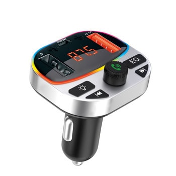 FM трансмитер PZX T8S, от 87.5 до 108.0MHz, Bluetooth, USB, слот за microSD карта, сив | JAR Computers FM трансмитер PZX T8S