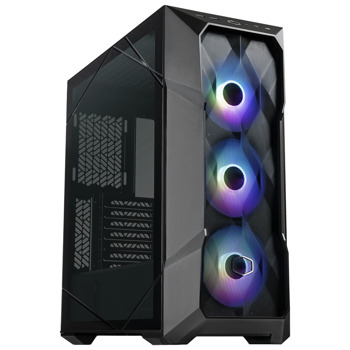 Кутия Cooler Master MasterBox TD500 Mesh V2, E-ATX/ATX/mATX/Mini-ITX, 2x USB 3.2, 1x USB Type-C, 3x вентилатора, черна, без захранване | JAR Computers Cooler Master MasterBox TD500 Mesh Black V2