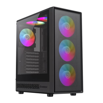 Кутия Gamemax Storm 2 AB, ATX/mATX/Mini-ITX, 1x USB 3.1 Type-C, 3x 120mm вентилатор RGB, с прозорец, черна, без захранване | JAR Computers Кутия Gamemax Storm 2 AB черна