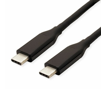 Кабел Roline 11.99.9080, от USB-C(м) към USB-C(м), 0.5m, черен | JAR Computers Roline 11.99.9080