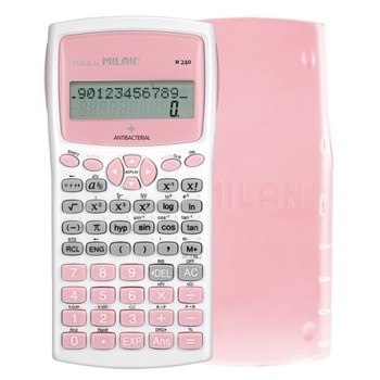 Калкулатор Milan M240, 12 разряден двулинеен дисплей, научен, антибактериален, 240 интегрирани функции, розов | JAR Computers Milan M240 2060140016