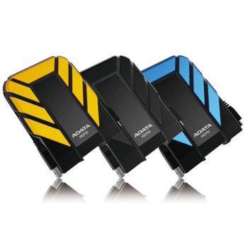 Твърд диск 500GB A-Data HD710, черен/жълт/син, 2.5" (6.35 cm), външен, ударо & водо-устойчив, USB3.0 (+захранване през USB) | JAR Computers 500GB A-Data HD710