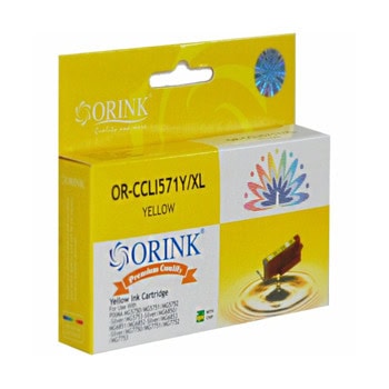 Касета за Canon Pixma MG5750 Series/MG6850 Series/MG7750 Series/TS5050 Series/TS6050 Series/TS8050 Series/TS9050/TS9055 - Yellow - HCLI571XLY - Orink - Неоригинална | JAR Computers Orink HCLI571XLY
