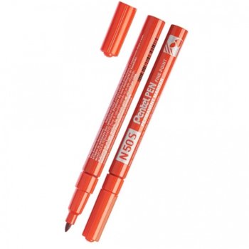 Перманентен маркер Pentel N50S червен, 1.0 mm, с метално тяло | JAR Computers Маркер Pentel N50S червен