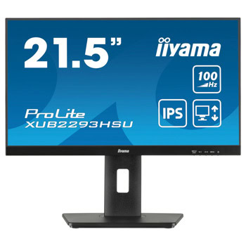 Монитор IIYAMA XUB2293HSU-B7, 21.5" (54.61 cm) IPS панел, 100Hz, Full HD, 1ms, 80 000 000:1, 300 cd/m2, DisplayPort, HDMI, USB | JAR Computers IIYAMA XUB2293HSU-B7