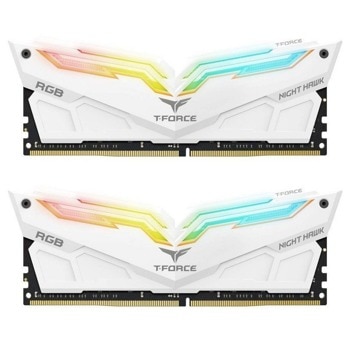 Памет 16GB (2x8GB) DDR4, 3200MT/s, Team Group Elite T-Force Night Hawk White RGB (TF15D416G3200HC16CDC01), 1.35V | JAR Computers Team Group T-Force Night Hawk White RGB 16GB (2x8G