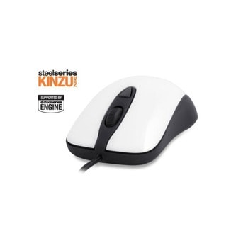 SteelSeries Kinzu V2, бяла, оптична, USB