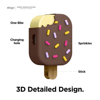 Ice Cream Design Silicone за Airpods Pro кафяв
