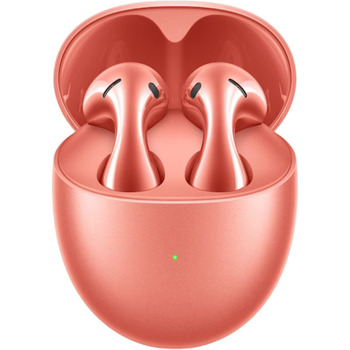 Слушалки Huawei FreeBuds 5 Coral Orange, безжични, Bluetooth, микрофон, ANC шумопотискане, IP54 защита, оранжеви | JAR Computers Huawei FreeBuds 5 Coral Orange