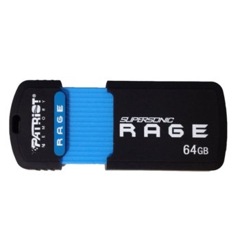 Памет 64GB USB Flash Drive, Patriot Supersonic Rage (PEF64GSRUSB), USB 3.1, черна | JAR Computers Patriot 64GB USB 3.1 PEF64GSRUSB