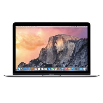 Лаптоп Apple MacBook 12(MNYG2ZE/A_Z0TY0002V/BG)(сив), двуядрен Kaby Lake Intel Core i5-7Y54 1.2/3.2GHz, 12" (30.48 cm) WQHD IPS Retina дисплей(USB 3.1 Type C), 8GB LPDDR3, 512GB SSD, BG клавиатура, MacOSX Sierra, 0.92 kg | JAR Computers Apple MacBook 12 Space Gray MNYG2ZE/A_Z0TY0002V/BG