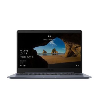 Лаптоп Asus E406MA-BV212TS (90NB0J81-M07420)(сив), двуядрен Gemini Lake Intel Celeron N4000 1.1/2.6 GHz, 14" (35.56 cm) HD Anti-Glare Display, (HDMI), 4GB LPDDR4, 64GB eMMC, 2x USB 3.0, Windows 10 Home S, 1.30 kg | JAR Computers Asus E406MA-BV212TS