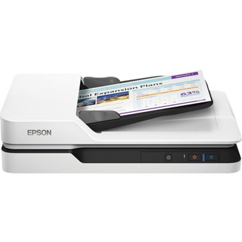 Скенер Epson WorkForce DS-1630, 1200 x 1200 dpi, A4, двустранно сканиране, ADF, USB 3.0, бял image