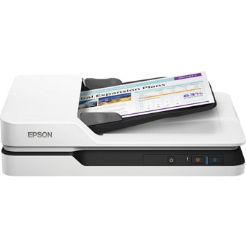 Скенер Epson WorkForce DS-1630, 1200 x 1200 dpi, A4, двустранно сканиране, ADF, USB 3.0, бял | JAR Computers Epson WorkForce DS-1630