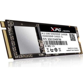 Памет SSD 240GB ADATA XPG SX8200, PCIe Gen 3x4, M.2 2280, скорост на четене 3200MB/s, скорост на запис 1700MB/s | JAR Computers XPG SX8200 240GB ASX8200NP-240GT-C