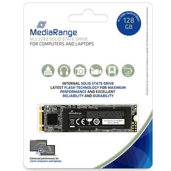 Памет SSD 128GB MediaRange MR1021, SATA 6Gb/s, M.2 (2280), скорост на четене 510MB/s, скорост на запис 430MB/s | JAR Computers MediaRange 128GB M.2 2280 SATA 6 Gb/s MR1021