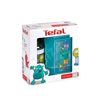 Кутия за съхранение Tefal Kids Set Tritan Monster, със бутилка 0.4L, с капак, пластмаса, чудовище | JAR Computers Tefal Kids Set Tritan Monster