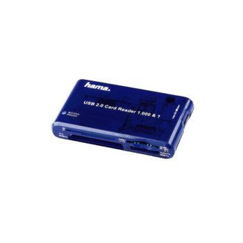 Четец  Multicard Reader 1000 x 1 USB 2.0,син