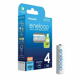 Батерии Panasonic Eneloop (37941401), AA, 2000mAh, Ni-MH, 4 бр. | JAR Computers Panasonic Eneloop 37941401
