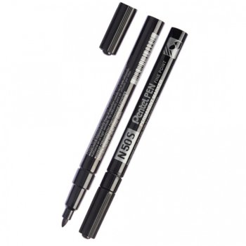 Перманентен маркер Pentel N50S черен, 1.0 mm, с метално тяло | JAR Computers Маркер Pentel N50S черен