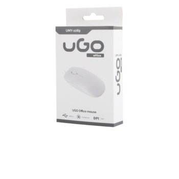 uGo Mouse MY-06 wired optical 1200DPI, White