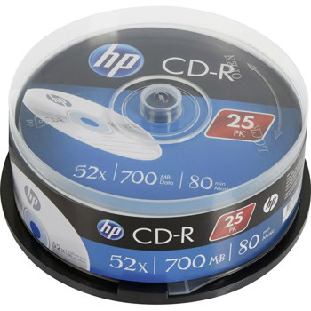 Оптичен носител CD-R 700MB, HP 0013, 52x, 25бр. | JAR Computers HP CD-R 700Mb 52x 25 бр 0013