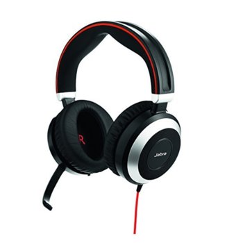 Слушалки Jabra Evolve 80 MS Duo, микрофон, 3.5mm жак/USB, черни | JAR Computers Jabra Evolve 80 MS Duo 7899-823-109