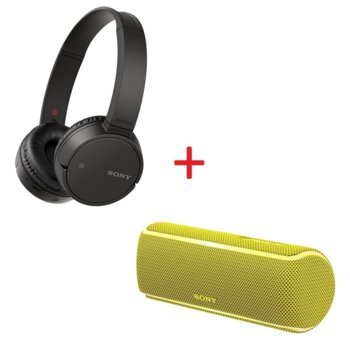 Комплект Sony WH-CH500 Black + SRS-XB21 Yellow