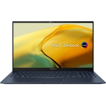 Лаптоп Asus Zenbook 15 UM3504DA-MA437W (90NB1161-M00N70)(син), осемядрен AMD Ryzen 7 7735U 2.7/4.75GHz, 15.6" (39.62cm) 2.8K OLED 120Hz Glare дисплей, (HDMI), 16GB LPDDR5, 1TB SSD NVMe, 1x USB4, 1x USB 3.2 Gen 2 Type-C, Windows 11 Home, 1.4kg | JAR Computers Asus Zenbook 15 UM3504DA-MA437W 90NB1161-M00N70