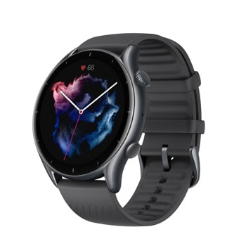 Смарт часовник Xiaomi Amazfit GTR 3 Pro Black, 1.45" (3.68 cm) AMOLED дисплей, до 12 дни живот на батерията, BioTracker PPG 3.0 биометричен сензор, 5ATM, Bluetooth, Wi-Fi, GPS, черен | JAR Computers Xiaomi Amazfit GTR 3 Pro Black W2040OV4N