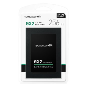 Памет SSD 256GB Team Group GX2, SATA3 6Gb/s, 2.5"(6.35 cm), скорост на четене 500MB/s, скорост на запис 400MB/s | JAR Computers Team Group GX2 256GB T253X2256G0C101