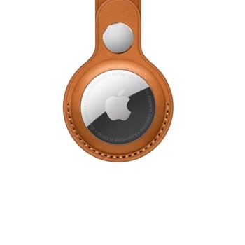 Apple AirTag Leather Key Ring - Golden Brown