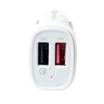 USB Car Charger 2x, 2.4A, Smart IQ,Logilink PA0134