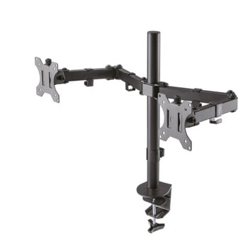 Стойка за монитор/телевизор NewStar FPMA-D550DBLACK, за екрани от 10" до 32", VESA 100x100 mm, макс до 8кг, регулируема, за два монитора, черен | JAR Computers NewStar FPMA-D550DBLACK
