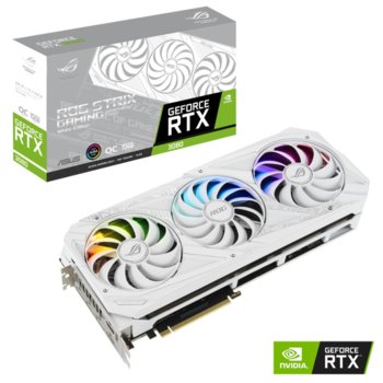 Видео карта Nvidia GeForce RTX 3080, 10GB, Asus ROG Strix OC White Edition (ROG-STRIX-RTX3080-O10G-WHITE), PCI-E 4.0, GDDR6X, 320 bit, 3x DisplayPort, 2x HDMI | JAR Computers Asus ROG-STRIX-RTX3080-O10G-WHITE